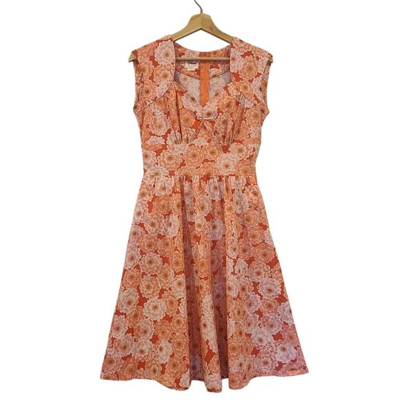 Dresses & Skirts - Heart‎ of Haute Pink Small Dress Fit Flare Sweatheart Neck Floral Coquette
